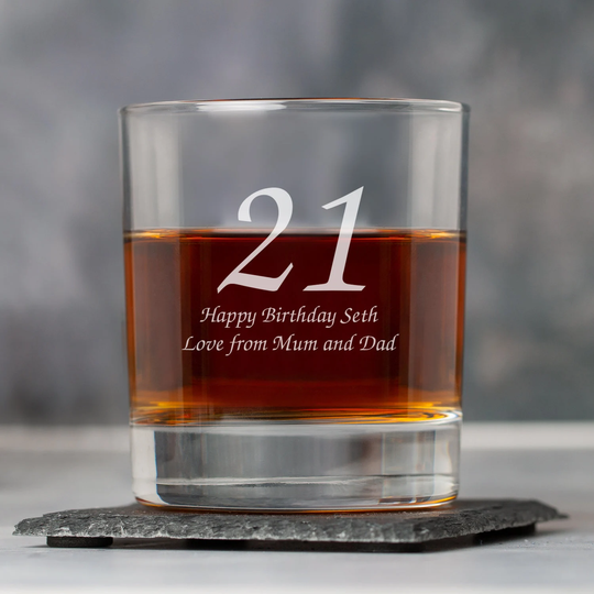 Personalised Age Birthday Tumblers Whisky Glass Gifts Ideas Presents For Mens Dad Him His Double Single Christmas Fathers Day
