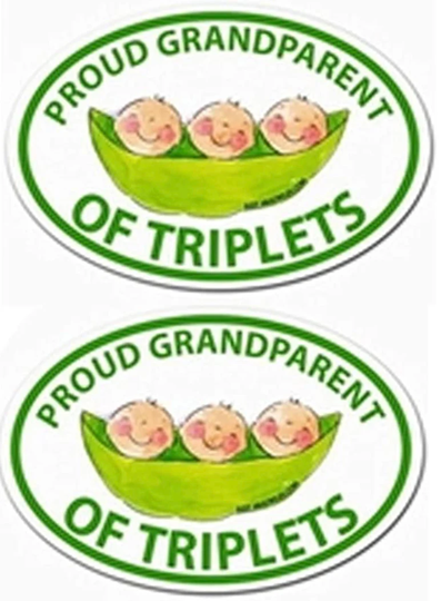 Proud Grandparent Of Triplets Magnets - Triplet Baby Shower Gift, Car Magnet, Fridge