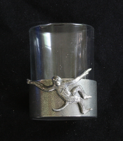Swinging Monkey Shot Glasses Pewter Based Round 50Ml Wildlife Christmas Gift 241
