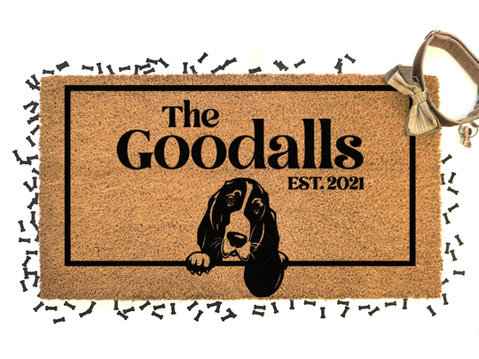 Basset Hound Dog Doormat - Custom Pet Breed Rug Personalized Animal Cute Family Lover Gift Couples Gifts
