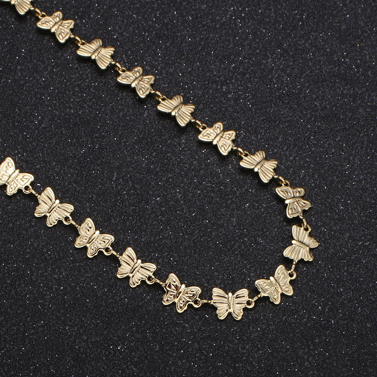 Butterfly Charm 14K Gold Chain By Yard, Fancy Chain, Wholesale Bulk Roll For Jewelry Making, Thickness 0.6mm, Roll - 458