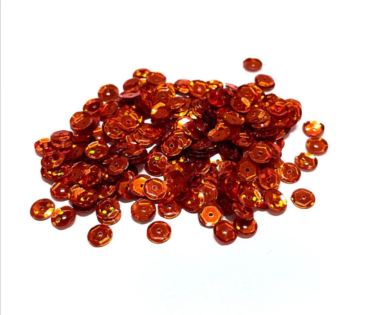 Hologram Orange Sequins Multiple Sizes Available