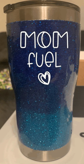 Mom Fuel Glitter Tumbler