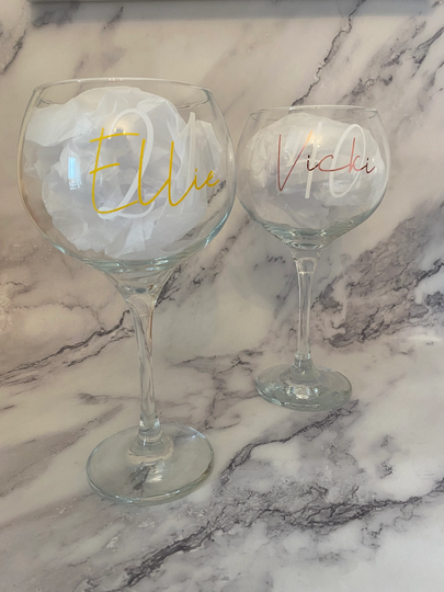 Personalised Gin Glass | Balloon Style Gift Keepsake Birthday