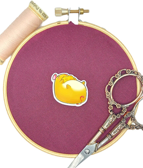 Rat Needle Minder, Magnet, Pin Kawaii Brown Rat With Cheese, Rattie, Cute Mouse, Chonky, Chibi, Embroidery, Keeper, Accessory, Cross-stitch