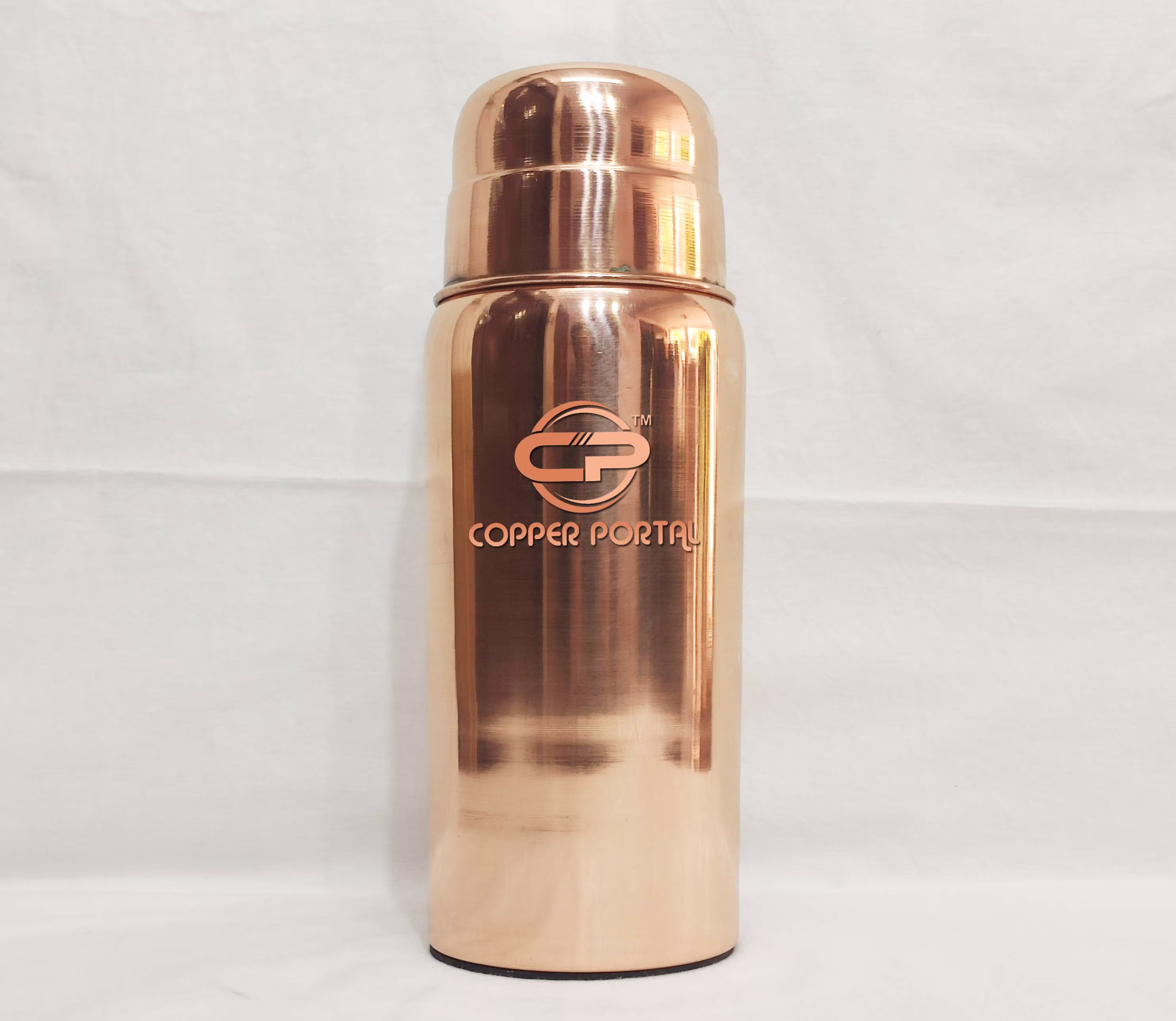 100% Pure Copper Water Bottle Handcrafted | 68 Oz 2 Liter Extra Large Vessel - Drink More -Leak Proof