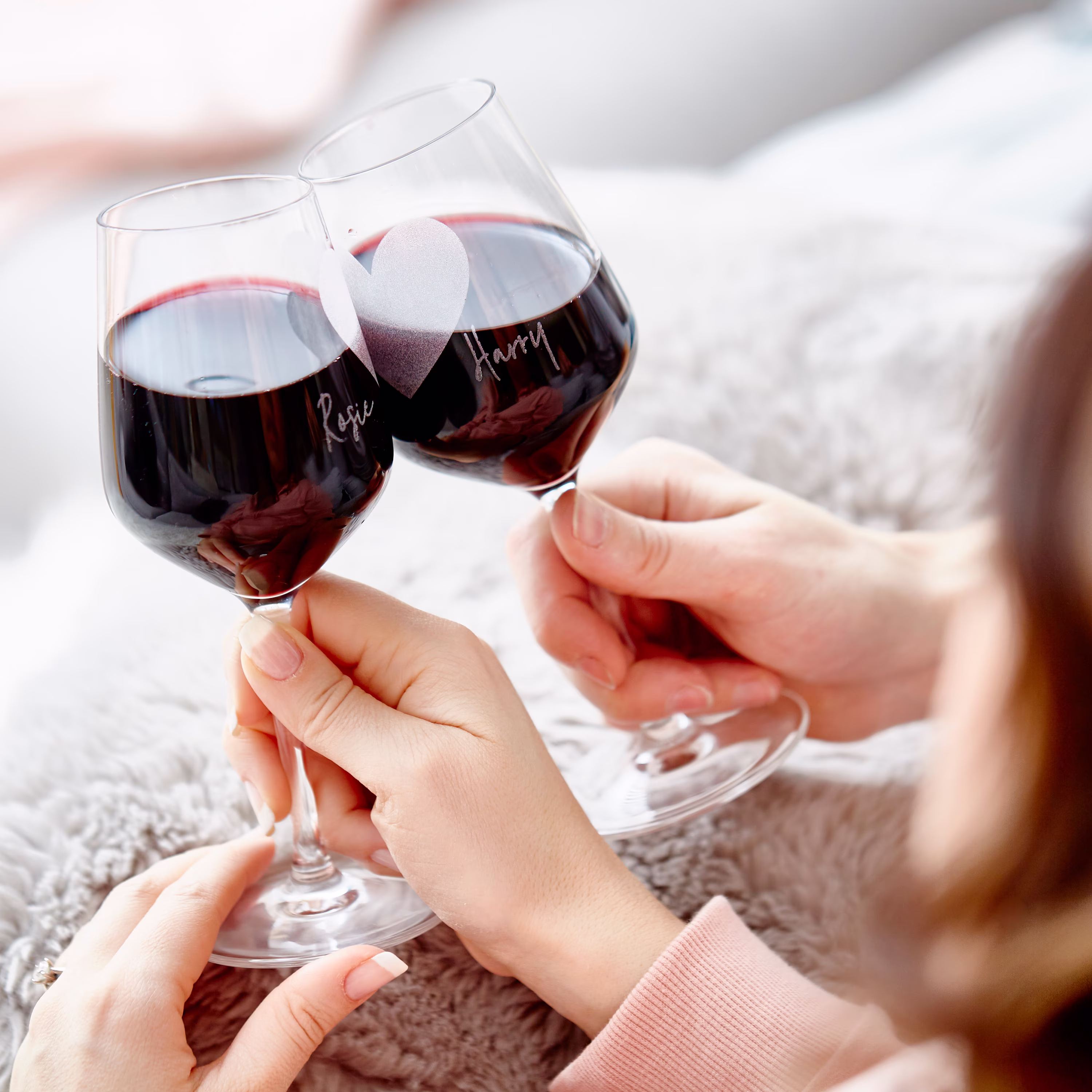 Personalised Couples Wine Glass Set