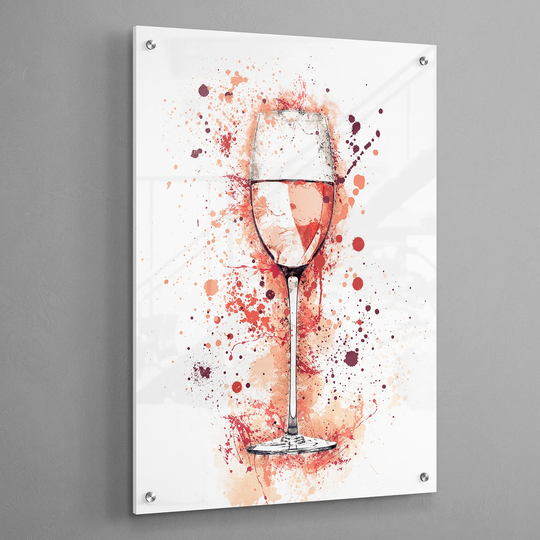 Wine Glass Splatter - Acrylic Wall Art
