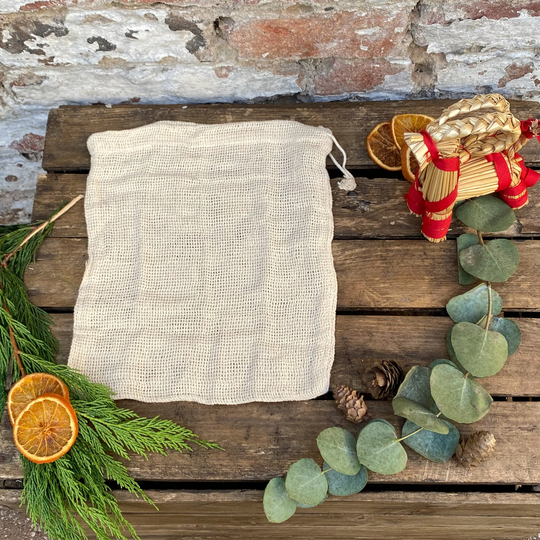 100% Cotton Mesh Fresh Food Produce Bags For Fruit & Vegetables, Reusable Washable, Eco - Friendly Size Small