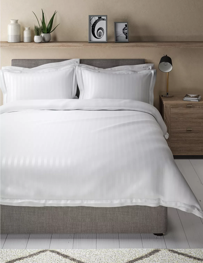 Pure Cotton Double Cuff Bedding Set white