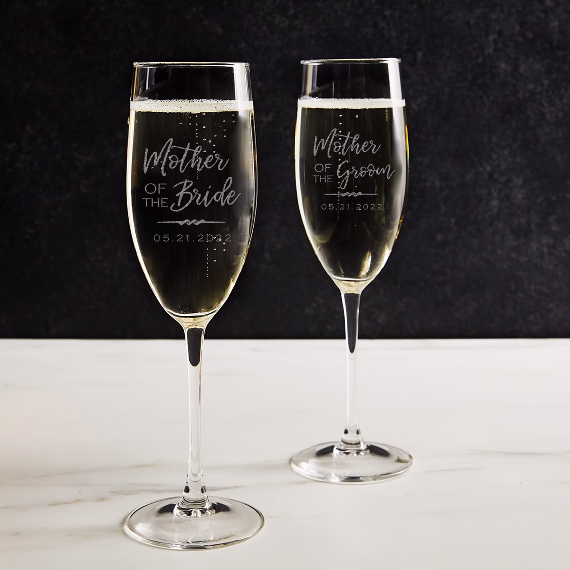 Engraved Personalized Mother Of The Bride Or Groom Champagne Glass By Lifetime Creations Stemmed Toasting Flute Wedding Gift