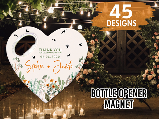 Customizable Wedding Favor For Guests in Bulk, Heart Shape Thank You Favor, Custom Gift, Save The Date Magnets