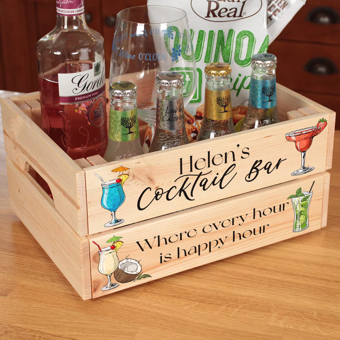 Personalised Cocktail Bar Treat Hamper Gift Crate