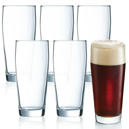 6X Luminarc Willy Becher 480Ml Glass Beer Tumblers Drinking Glasses Glassware