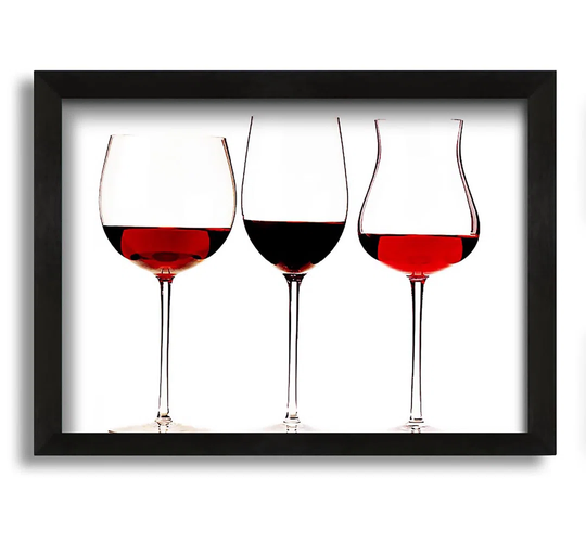Red Wine Glasses - Picture Frame Graphic Art on Canvas