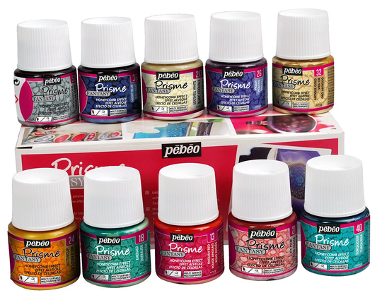 Pebeo Fantasy Prisme Reactive Multi Surface Paint Box Set 10 X 45Ml