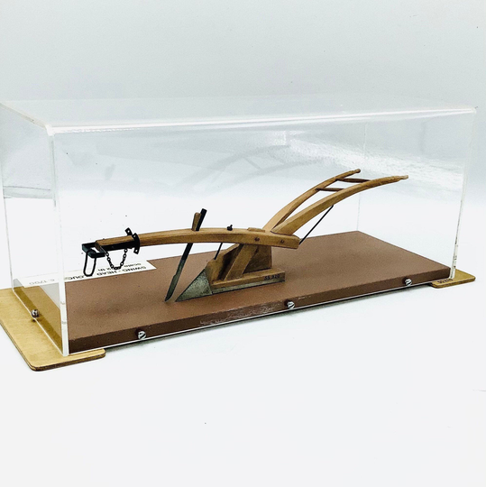 English Hand Made Primitive Model Of An 18Th Century Swing-Head Plough/One-Of-A-Kind Agricultural Machinery 112 Scale Exhibition Piece