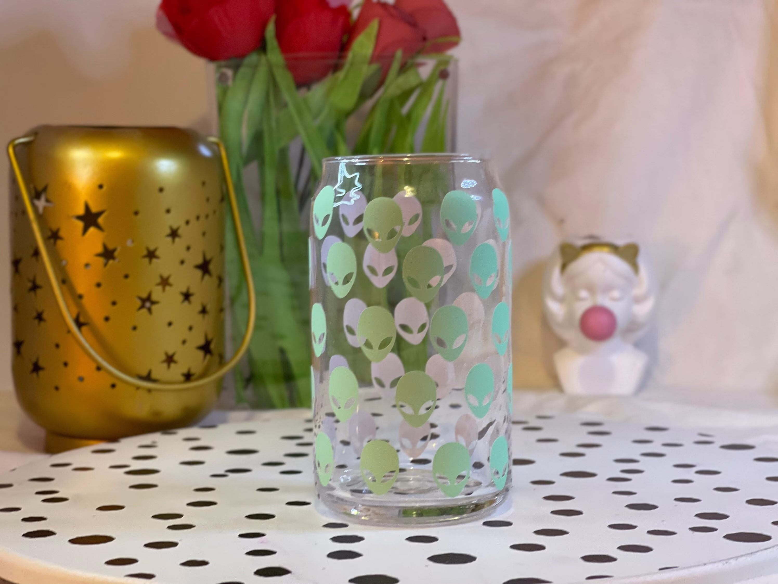 Glow in The Dark Alien Head Beer Cup/Drink Ware