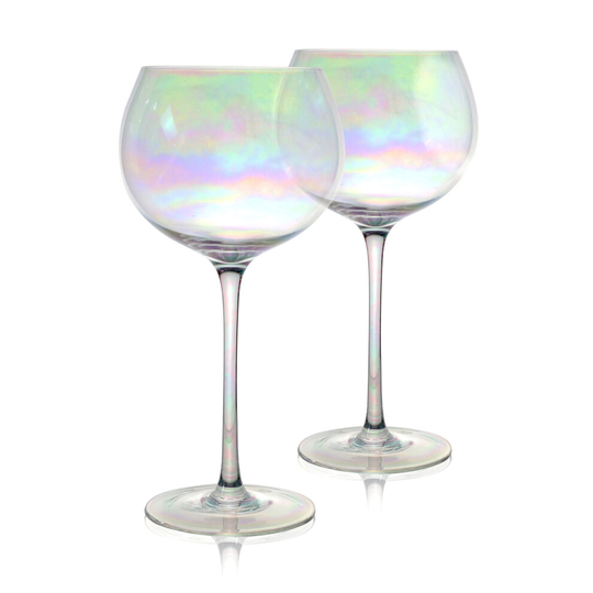 Iridescent Gin Glasses Set of 2 Balloon Copa Gin Cocktail Glass Barware Sets M&W
