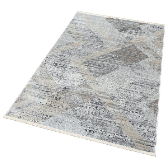 Zilla Machine Woven Light Grey Rug