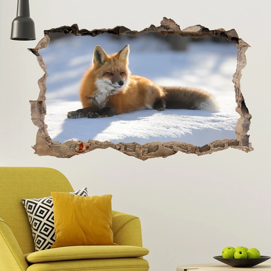 Wildlife Winter Snow Fox Wall Mural Sticker Poster Decal Room Office Nursery Decor Id2012