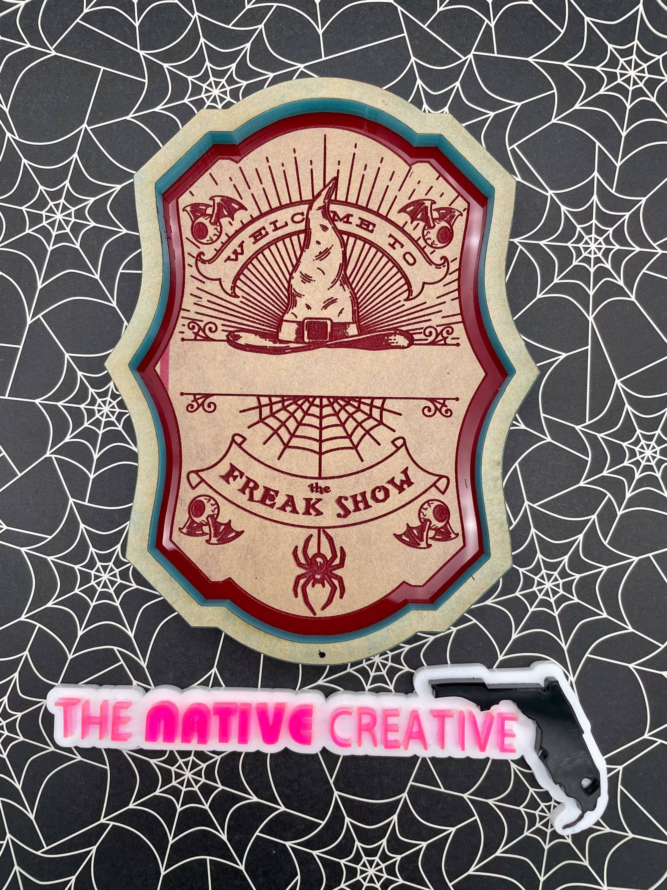 Welcome To The Freak Show Exclusive Trinket Tray/Wall Hang With Lip Silicone Mold For Resin Crafting Made Order