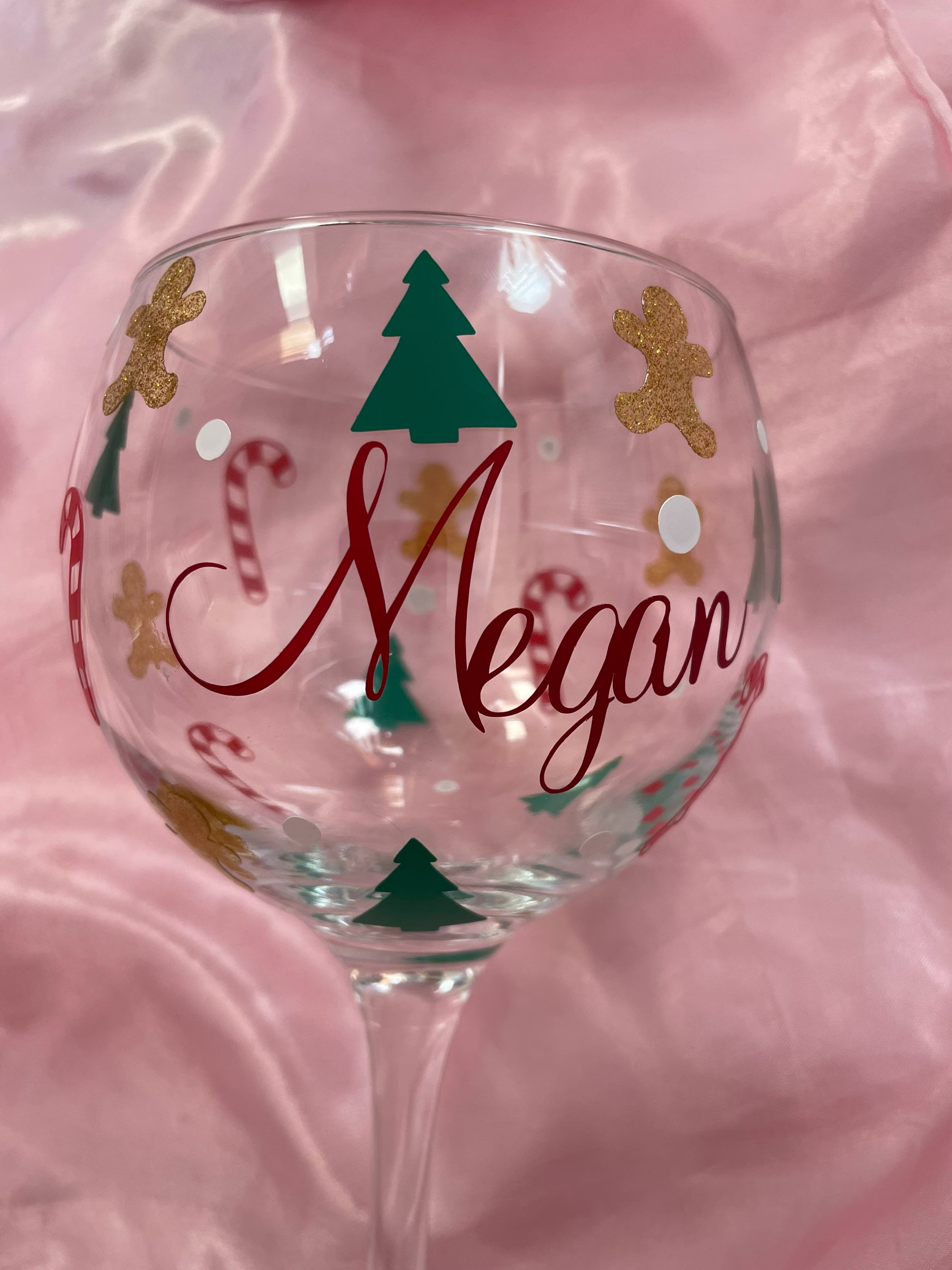 Personalised Christmas Gin Glass Birthday Gift Mother Day