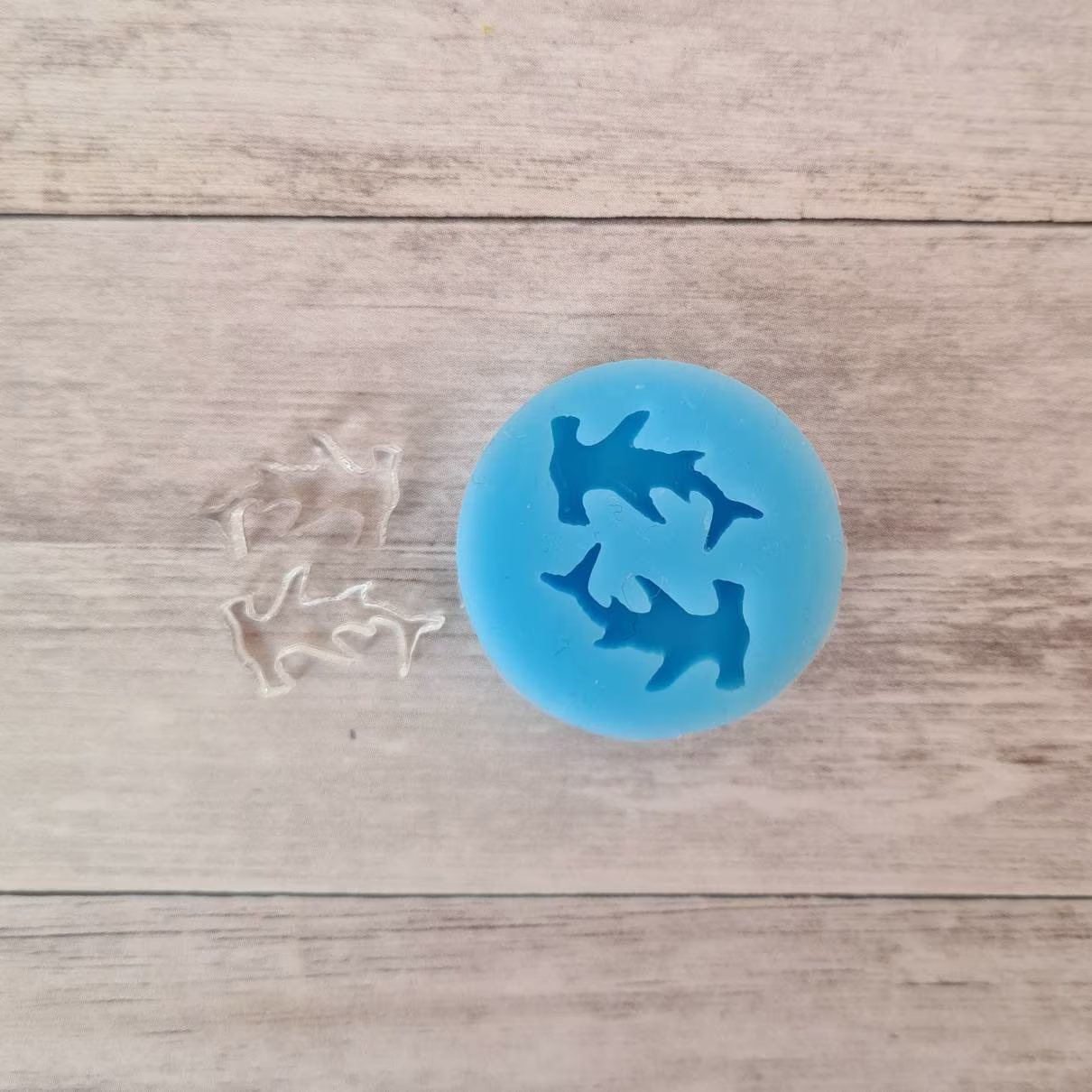 stud Earrings Mold - 17mm Shark Mold, Sea Creature Flexible Silicone Polymer Clay Supplies, Resin Supplies