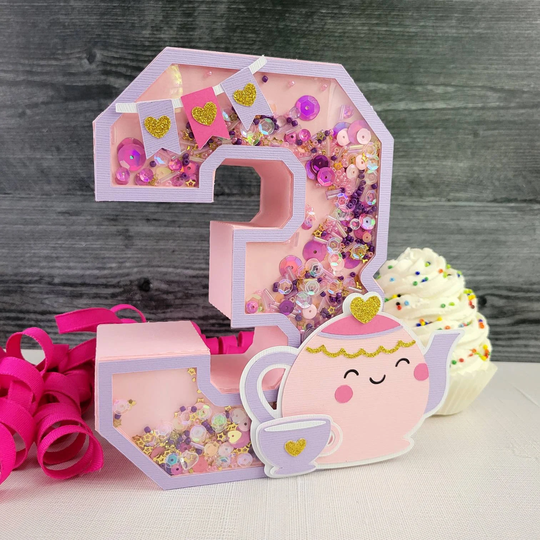 Tea For Two 3D Number Or Letter - Party Birthday