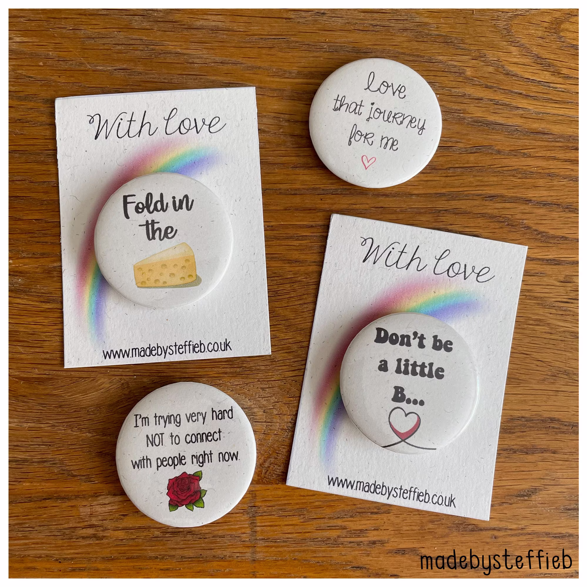 Schitts Creek Inspired, Fold in The Cheese, Love That Journey For Me, Pins Badges, Tv Favourite Humour, Fridge Magnet 44mm Set 29
