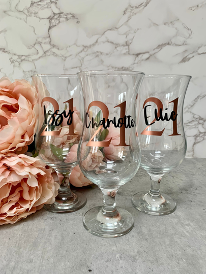 Personalised Cocktail Glass/Initial Name Mojito/ Pina Colada 18Th Birthday 21st Gift 30Th 40Th 50Th Him Her Christmas