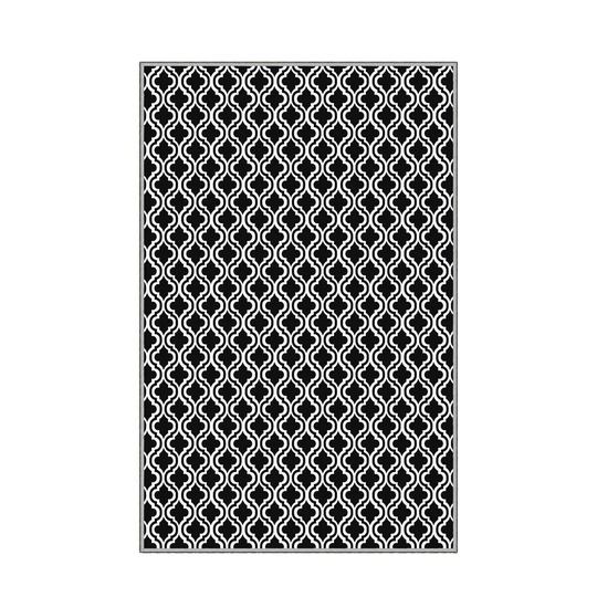 Peggie Flatweave Black/White Rug