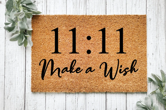 1111 Make A Wish Doormat, Positive Quote Affirmation Boho Check Your Energy Doormat, 11 Decor, Doormat
