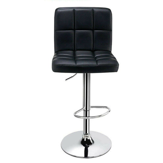 (Black) 2 x PU Leather Swivel Gas Lift Bar Stools Kitchen,Breakfast, Pub Next Day -B109