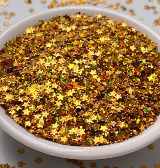 3mm Mini Gold Star Glitter Fake Sprinkle Confetti Mix | Shinny Iridescent Snow Globe Tumbler Supplies Nail Art Slime Shake