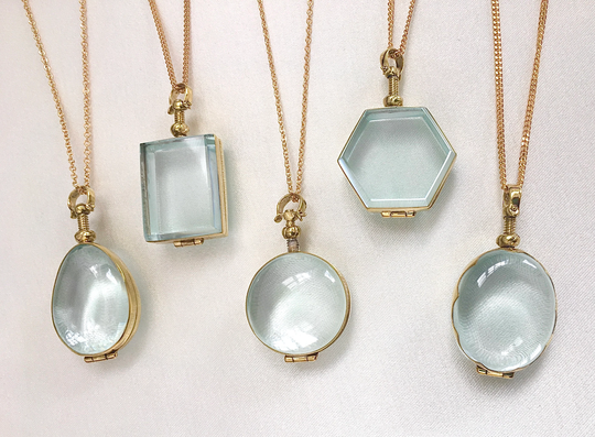 Medium Gold Fillable Locket - Choose A Shape -Gold Message Locket -Personalized Plated Deep For Birthstones Gems