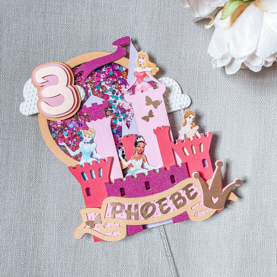 Princess Castle Shaker Cake Topper, Party, Birthday, Theme