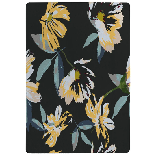 Goodwin Designer Shaggy Black/Yellow/Green Rug