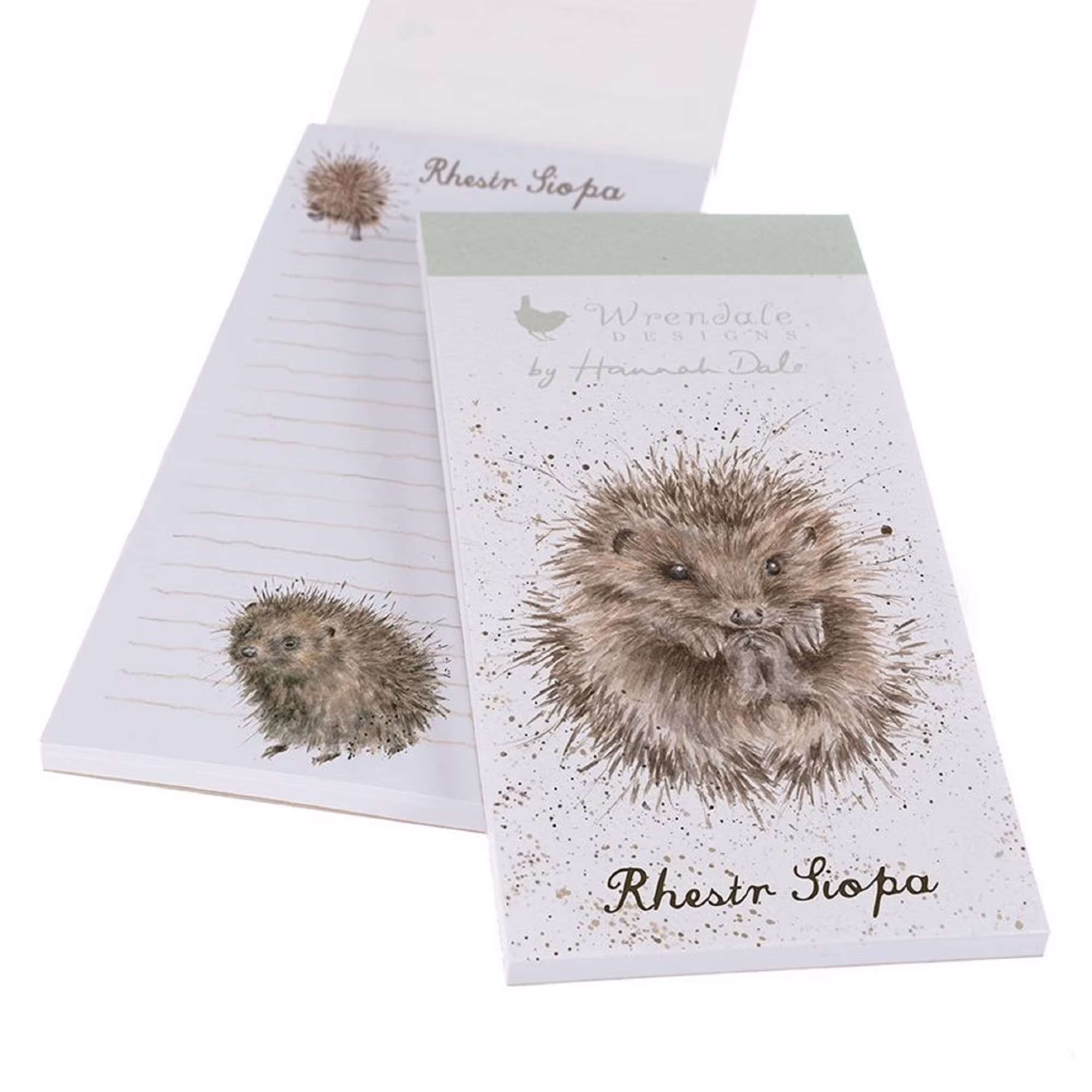 Wrendale Designs Rhestr Siopa Awake Hedgehog Magnetic Shopping List Pad 21x10cm