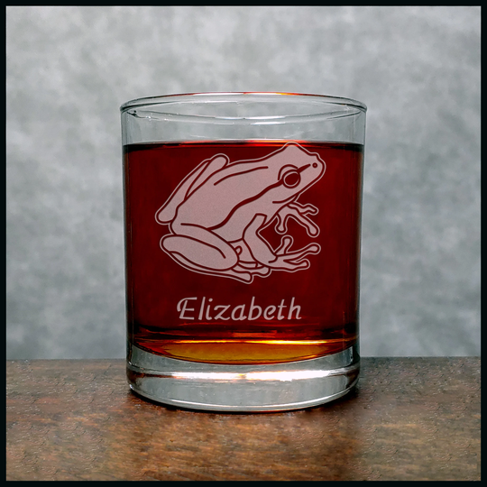Frog Engraved 11.2Oz Whiskey Glass - Deeply Etched Rocks Free Personalization Aquatic Personalized Gift