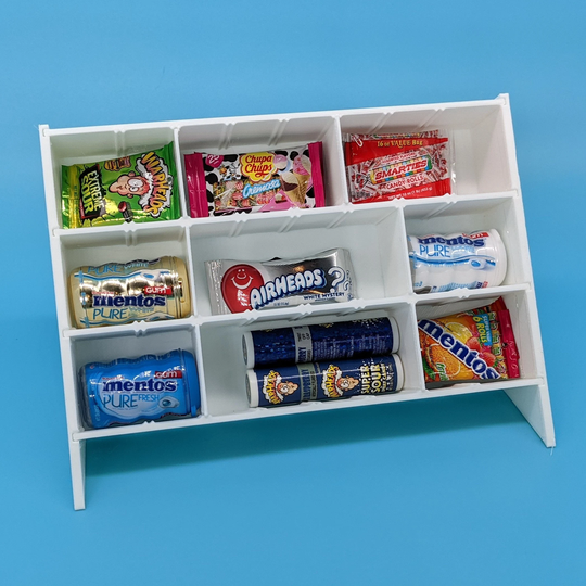 Mini Brands Adjustable Rectangle Candy, Fruit & Vegetables Veggie Shelf With Removable Dividers For Toys Real Littles Nuimos