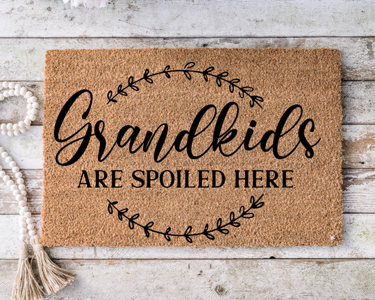 Grandkids Spoiled Here, Funny Doormat, Housewarming Gift, Welcome Mat, Door Closing Wedding Gift -68