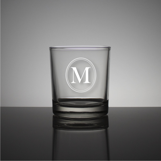 Monogram 14Oz Whiskey Glass - Personalized Glasses, Etched Rocks Fathers Day, Birthday, Wedding, Bachelor Party