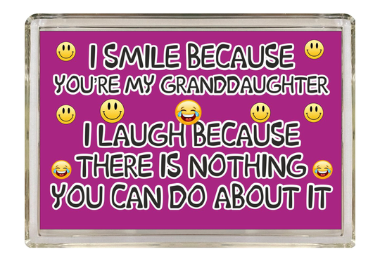 Fun Granddaughter Gift - Novelty Fridge Magnet I Smile Because You Are My Present For Birthday Christmas Thank