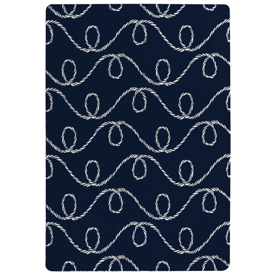 Landers Swirled Rope Shaggy Blue Rug