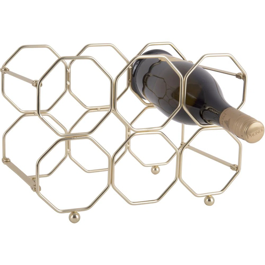 Metal Bottle Rack Honey Gold