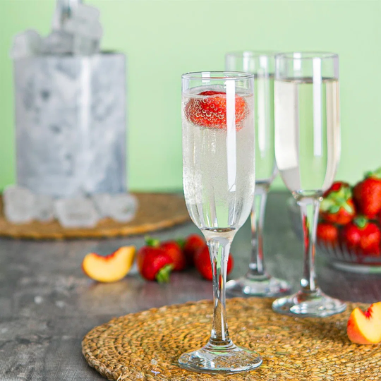 LAV Tokyo Glass Champagne Flutes - 200Ml - Clear - Pack Of 6