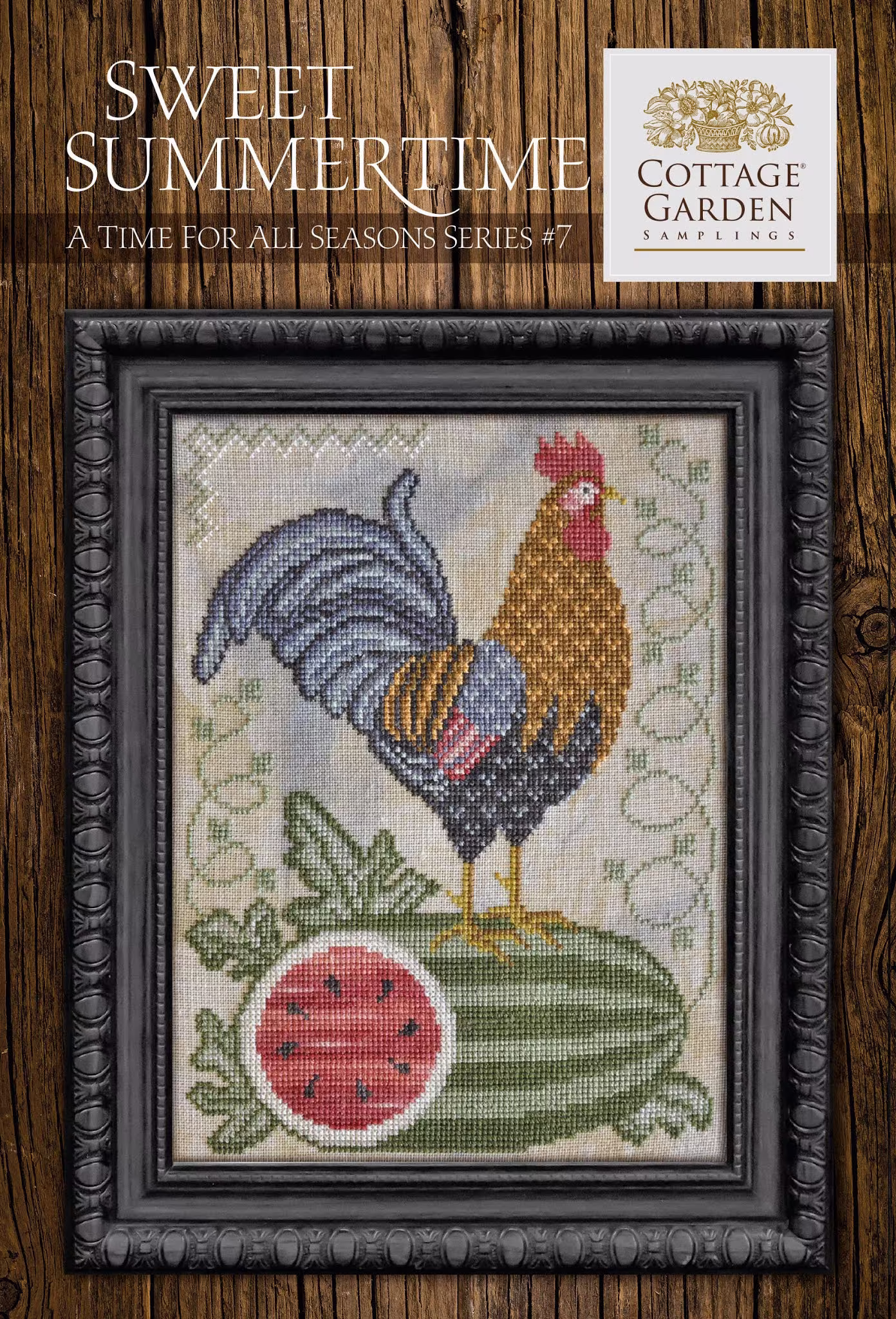 Counted Cross Stitch Pattern, Sweet Summertime, Rooster, A Time For All Seasons, Cottage Garden Samplings , Pattern Only