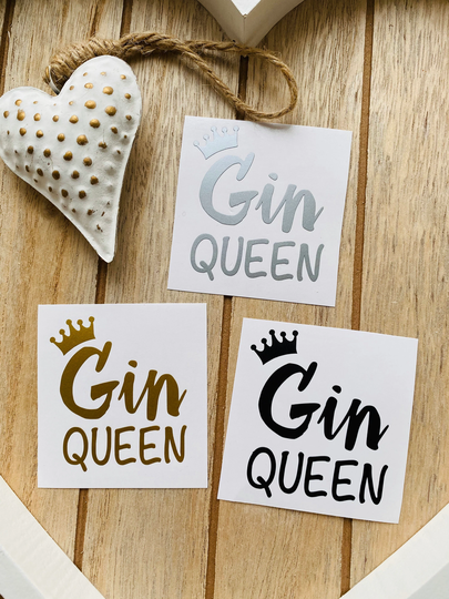 Gin Queen Glass Sticker, King, Princess Gin Vinyl Decal, Make Your Own Glass, Water Bottle Sticker