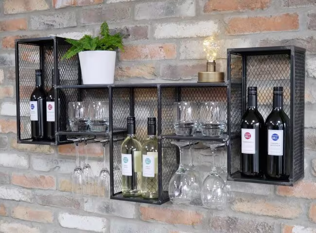 Industrial Wine Wall Cabinet